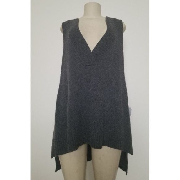 COPY - FREE PEOPLE WOMEN'S  WOOL MIX GRAY SWEATER KNITTED VEST SIZE S/P #845 - Picture 1 of 8